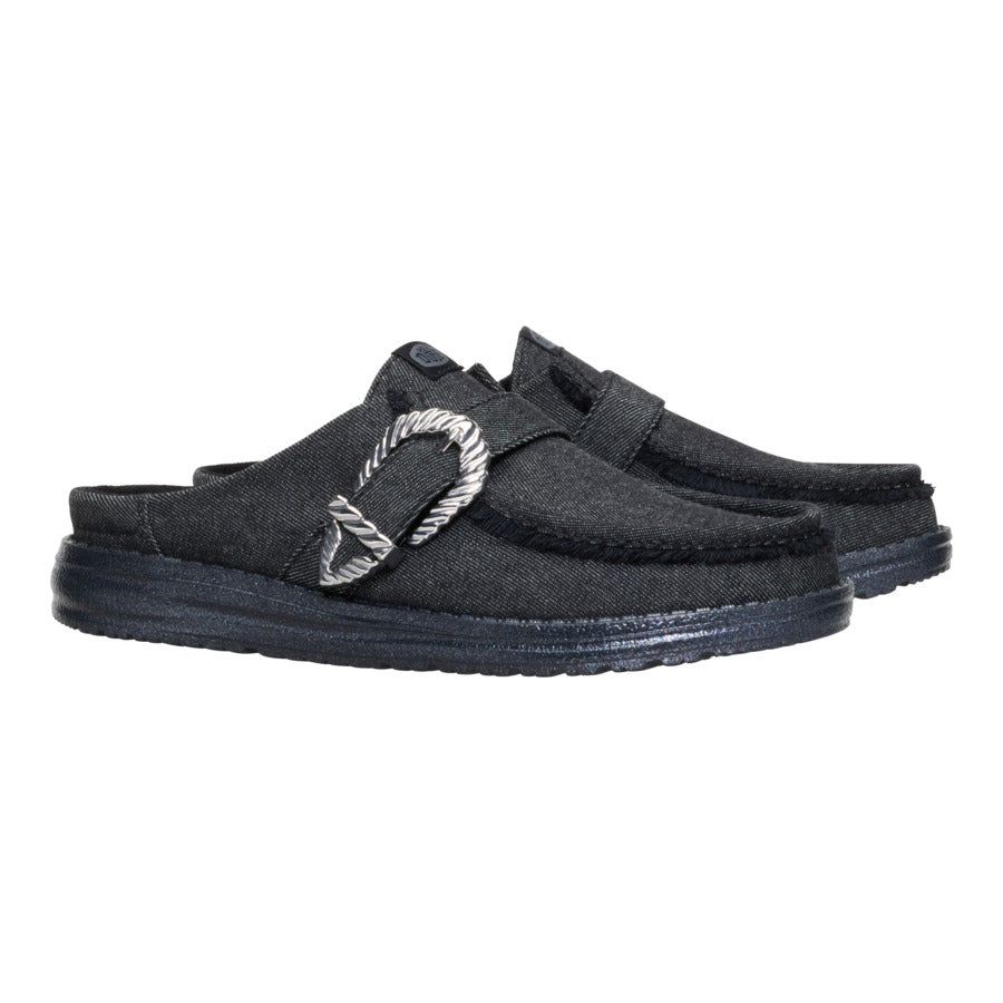 Wendy Slip Buckle Denim – Black/Black - Image 2